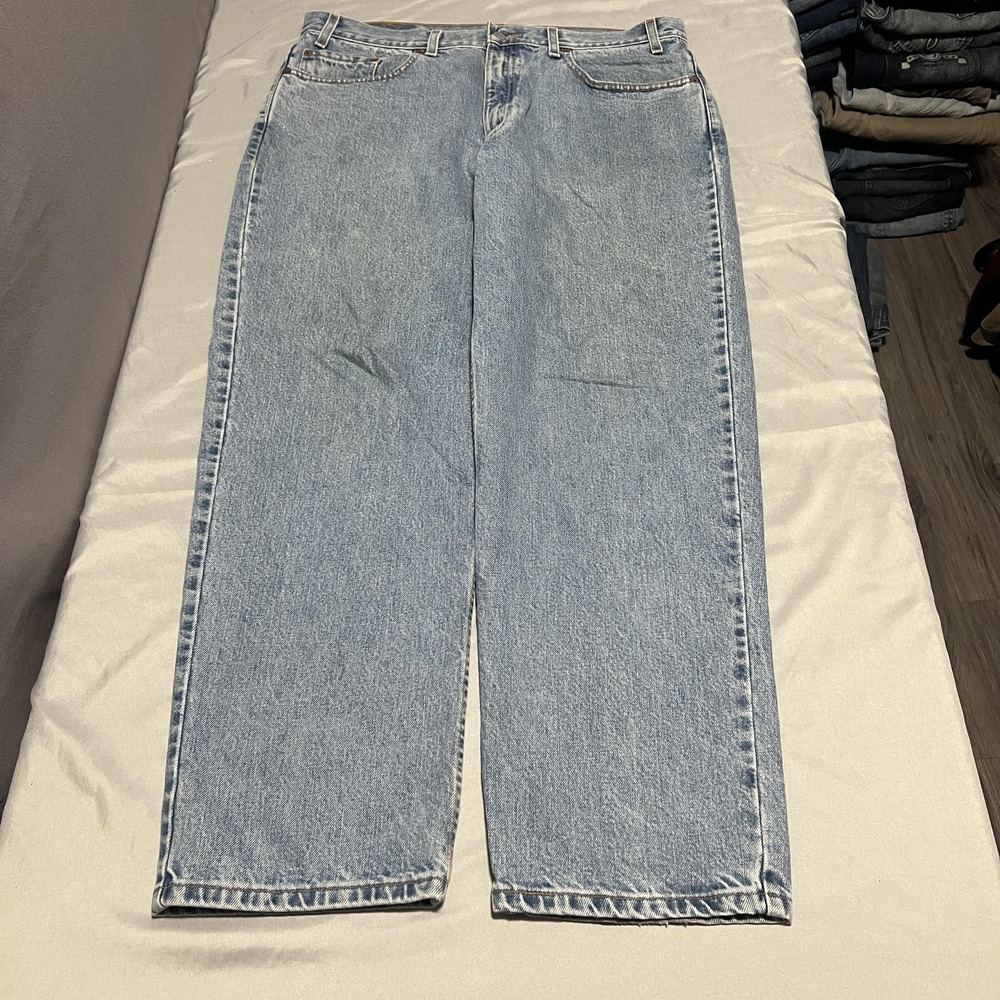 Levis 550 Jeans Mens 38x30 Blue Light Wash Relaxed Tapered Leg Denim Casual - Picture 6 of 8